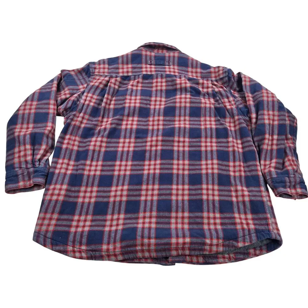 Duluth Trading Flapjack Fleece Lined Snap Plaid Flannel Men's Size 2XL Tall‎